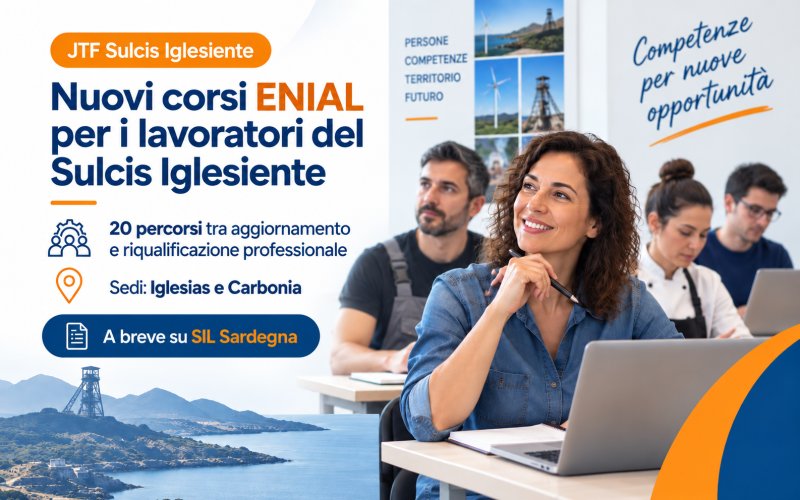 Corsi ENIAL JTF per i lavoratori del Sulcis Iglesiente a Iglesias e Carbonia